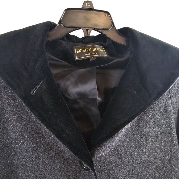 Womens 6 Fall Winter Warm Casual Hooded Dark Gray Black Peacoat Kristen Blake - Picture 4 of 16